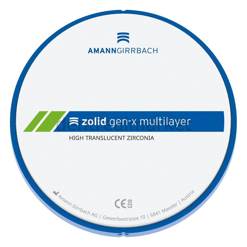 Amanngirrbach Zolid Gen-X Multilayer Zirconia Disk Block 98* 16 mm